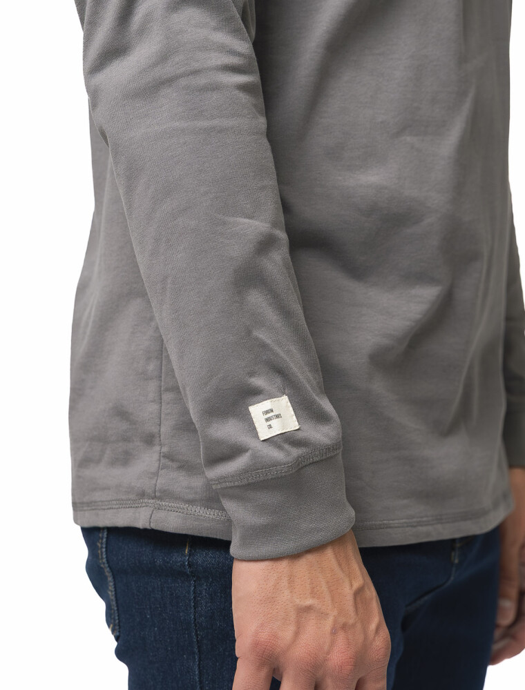 Remera Manga Larga Algodón Stone Gris Oscuro