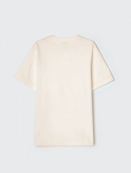 CAMISETA INFANTIL CON ESTAMPA MODELO OVERSIZE BEIGE