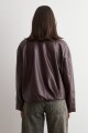 Chaqueta bomber eco cuero ciruela