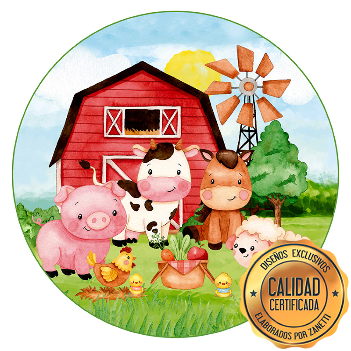 Lámina Animales de la Granja - Molino Red. 