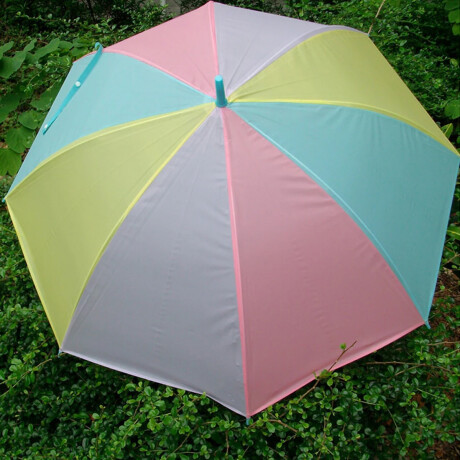Paraguas Largo Infantil con Diseño Arco Iris para Lluvia Lila