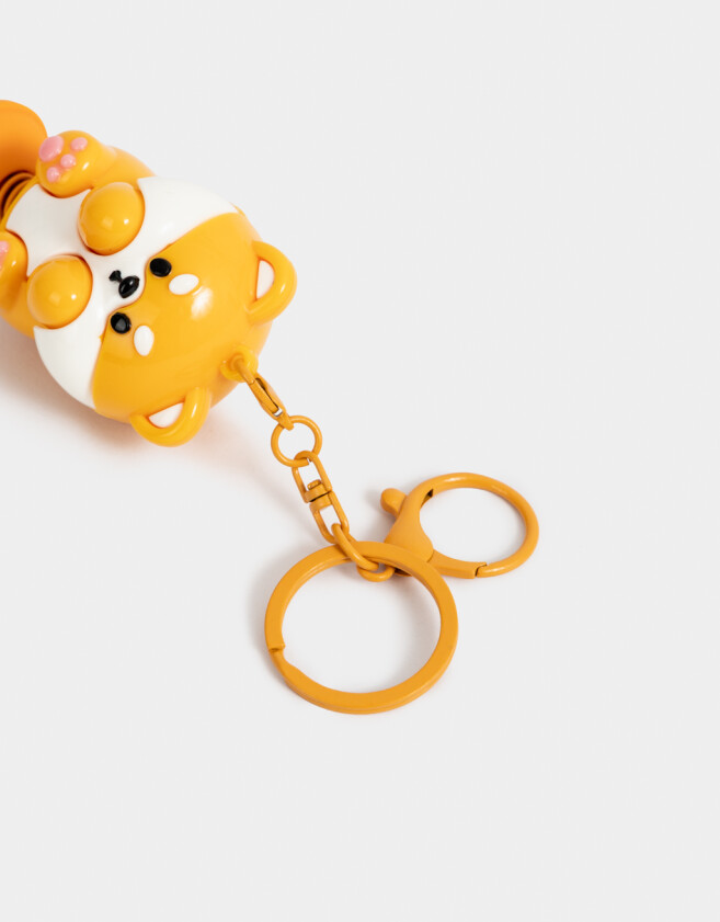 Llavero Lúdico Llavero Y Charm De Zorrito Con Resorte - Naranja Medio