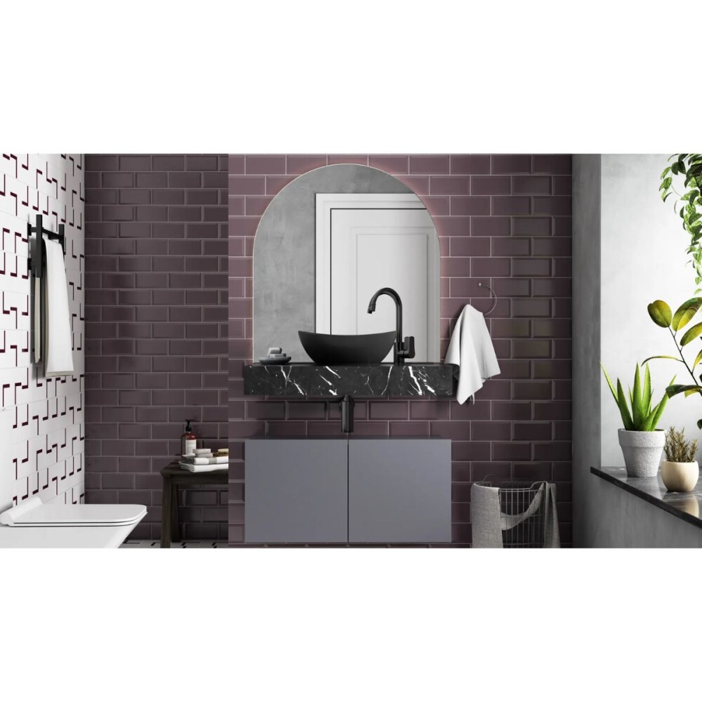 Mueble de baño suspendido en porcelanato Peri Negro Pulido 80 cm sin bacha Mueble De Baño Suspendido En Porcelanato Peri Negro Pulido 80 Cm Sin Bacha