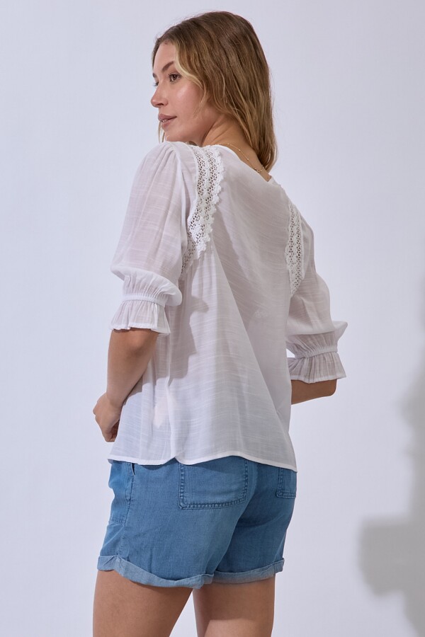 Blusa Lazo Crochet BLANCO