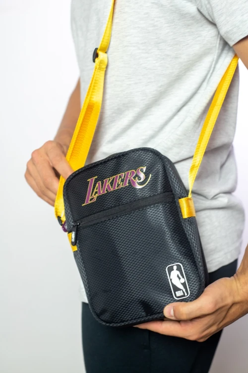 Morral clásico doble cierre Lakers - NBA Negro