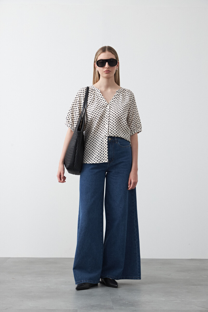 CAMISA ADINA Negro/Blanco