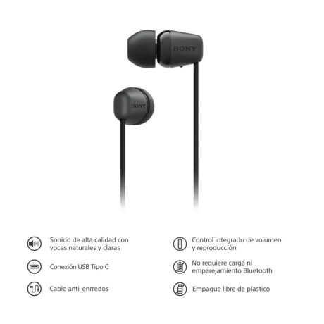 Auriculares Sony internos IER EX15C USB C con cable Negro