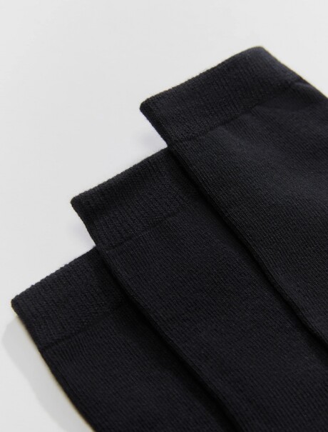 KIT DE 3 PARES DE MEDIAS UNISSEX LARGO MEDIO NEGRO