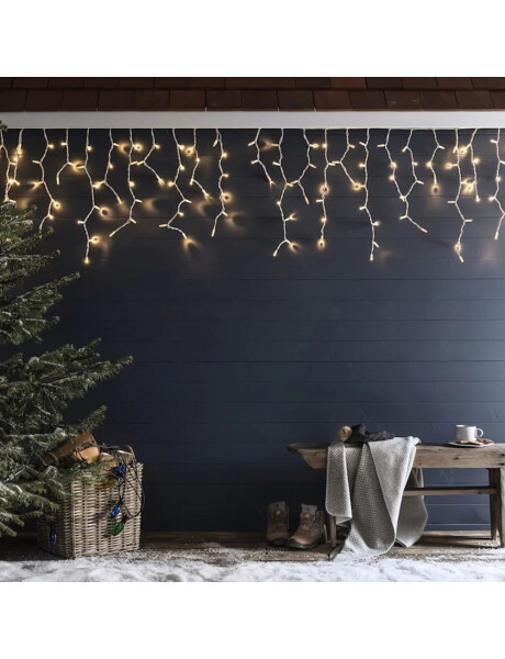 GUIA LUCES CORTINA 96 LED ICICLE FUNCION CALIDA 3.5 MT. X 50/70/50 CAIDA GUIA LUCES CORTINA 96 LED ICICLE FUNCION CALIDA 3.5 MT. X 50/70/50 CAIDA