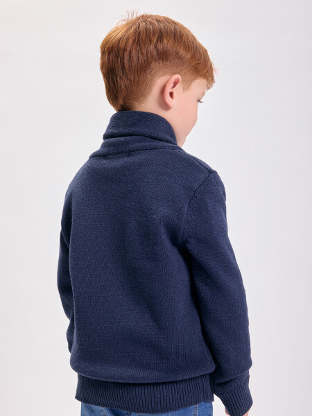 Buzo punto cuello Azul Marino