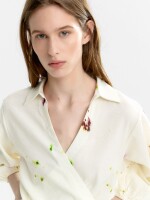 Blusa Cruzada Con Estampado multicolor