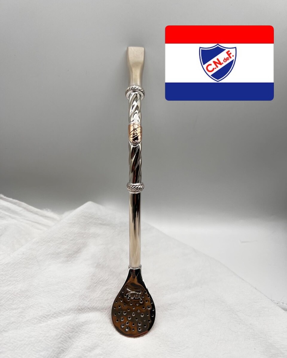 Bombilla plata y oro logo Nacional 