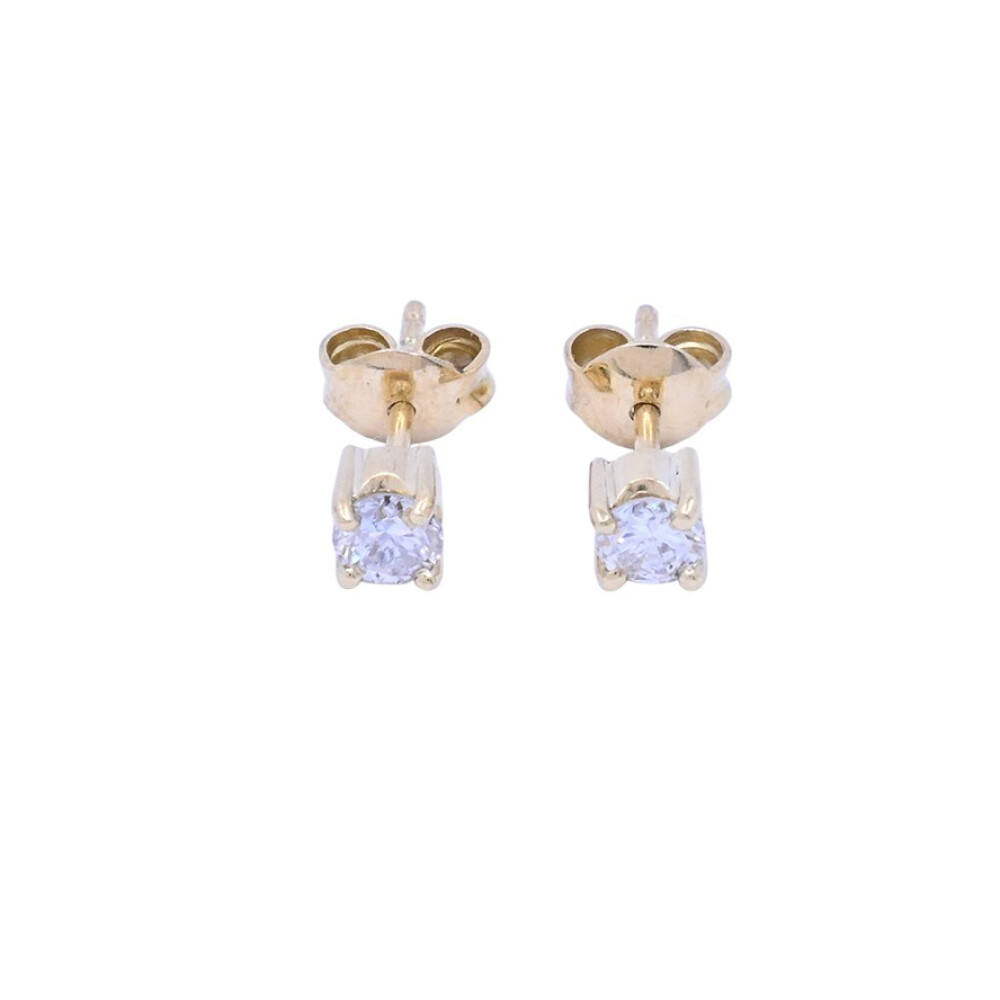 Caravanas oro 18k amarillo engarce 4 puntas con brillantes. Caravanas oro 18k amarillo engarce 4 puntas con brillantes.