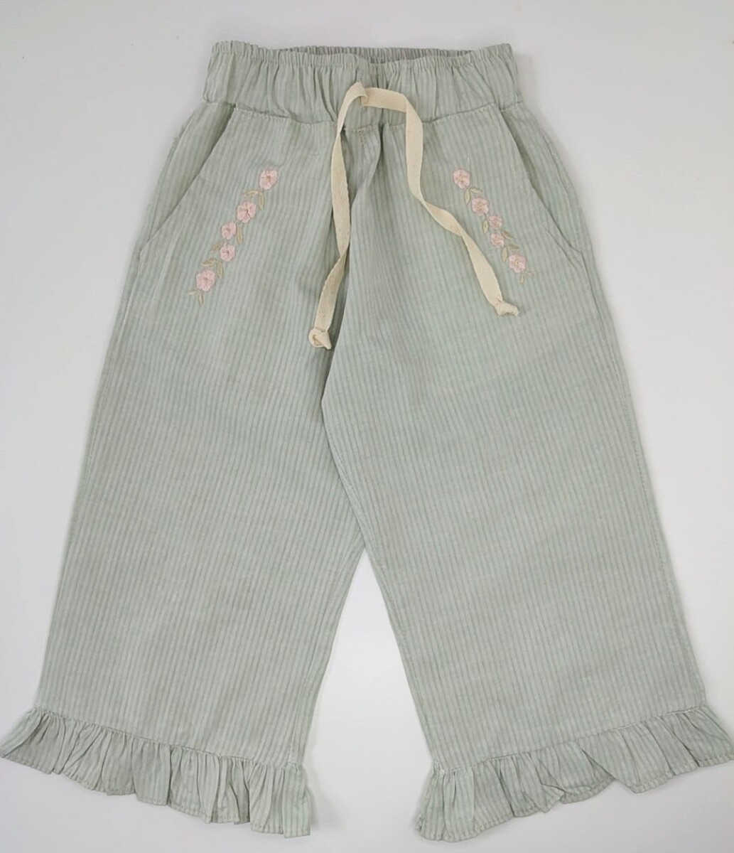 pantalon rayado bordado 