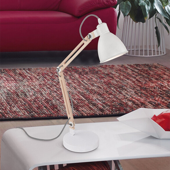 Portátil mesa madera/blanco articulada E14 TORONA EG0808