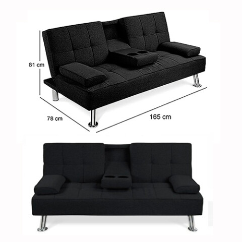 SOFA CAMA TMAX 1 ½ PL Tapizado en Tela c/Posa vasos Sin color