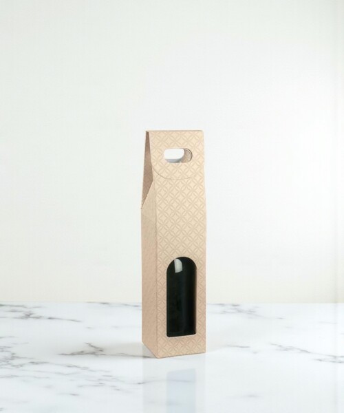Caja c/ventana 1 botella 9x9x38,5 - 37541 - MATELASSE NUDO Caja c/ventana 1 botella 9x9x38,5 - 37541 - MATELASSE NUDO