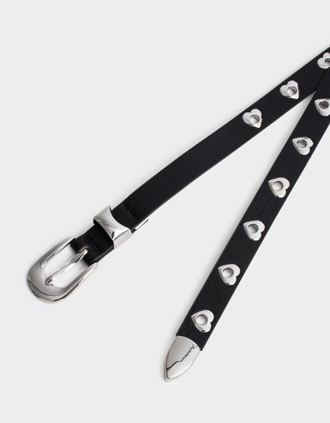 Cinturones y Fajas Cinturón Suede Tachas - Negro