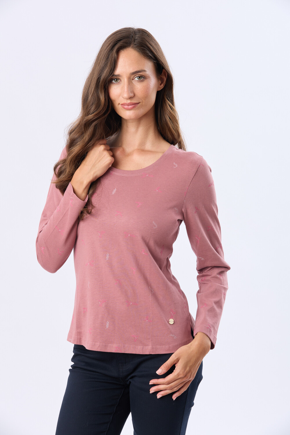 REMERA ESTAMPADA DE ALGODÓN Rosado