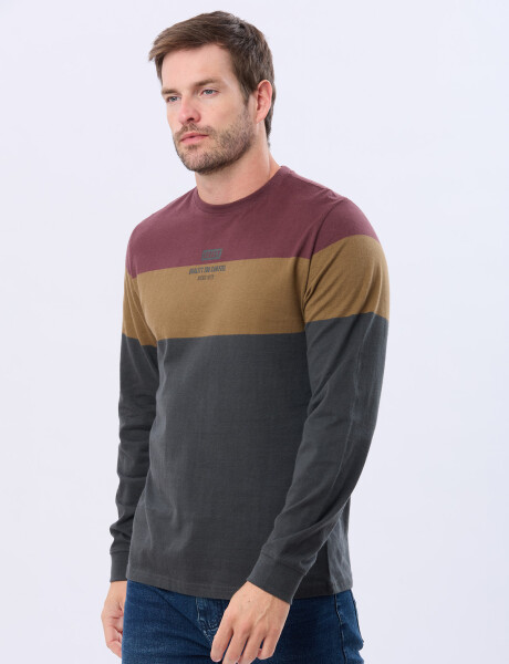 REMERA RAYADA DE ALGODÓN Gris