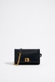Bolso bandolera solapa mini Negro