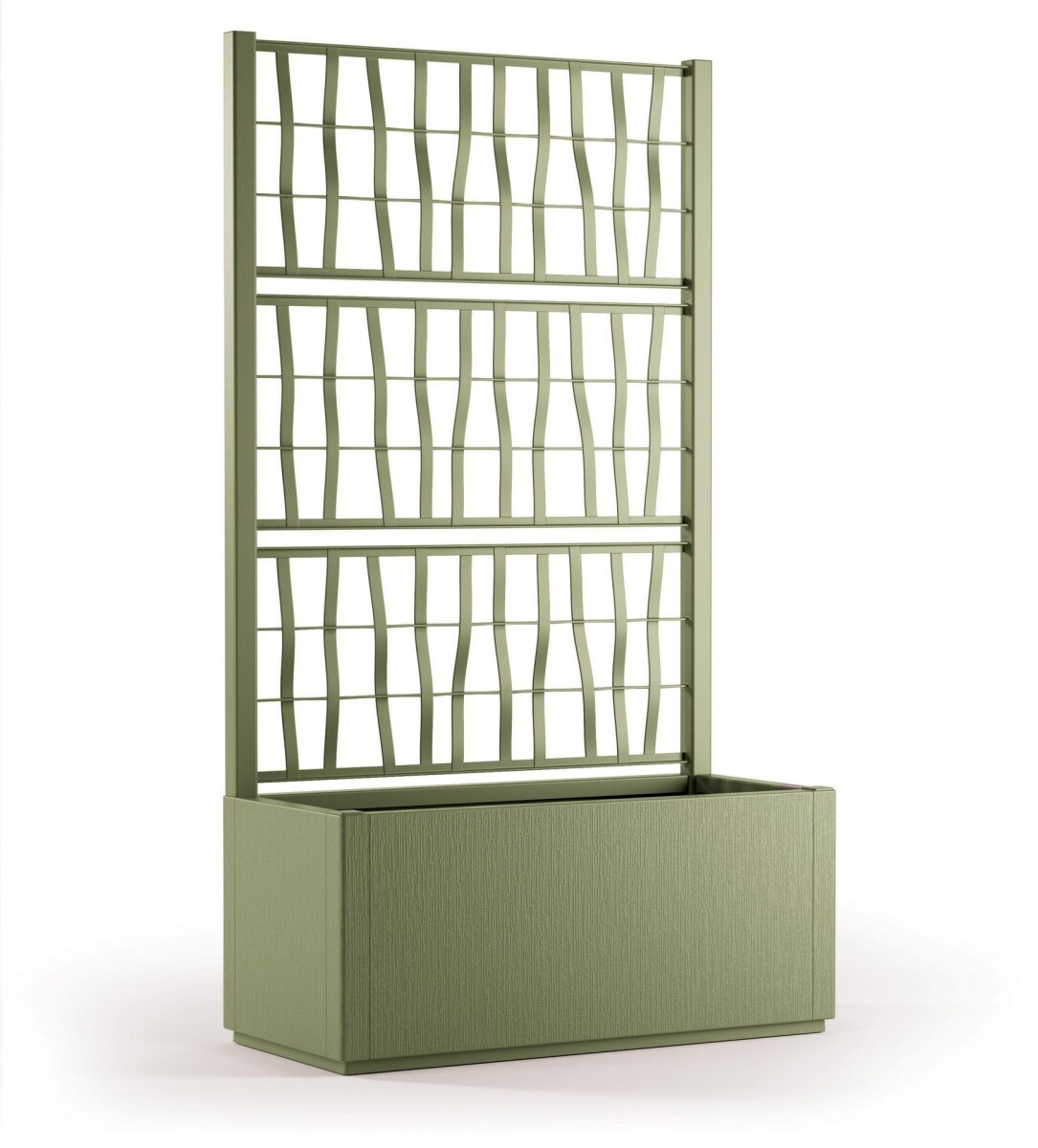 FIORIERA ETHICA RETTANGOLARE 80 CM C/SPALLIERA VERDE OLIVA 