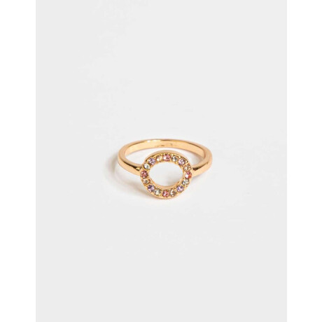 Anillo Con Strass Dorado
