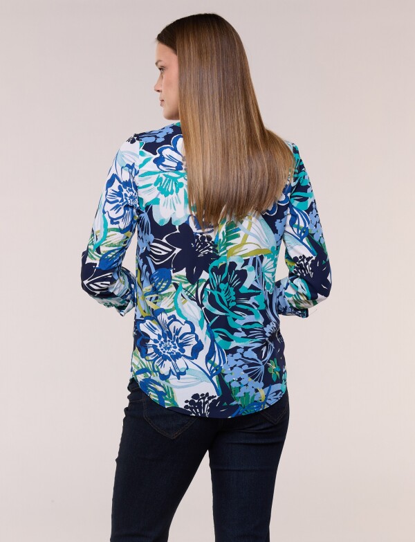 Blusa Gasa Print MULTI/AZUL