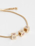 Pulseras Flexibles Bañada en Oro Pulsera Flexible Con Dijes Corazón - Dorado