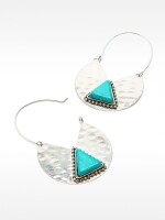 Aros De Piedra Triangular azul