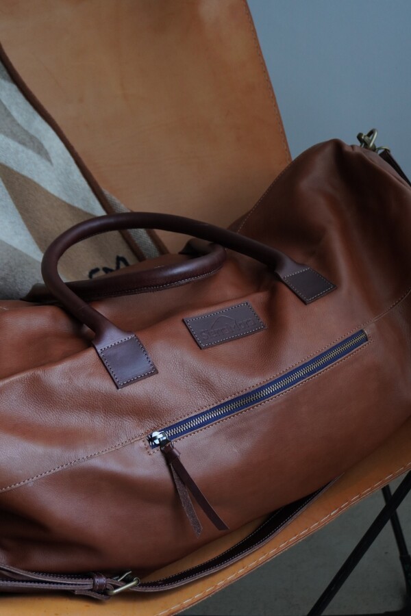 Weekender Bag Caramel Blue Zip
