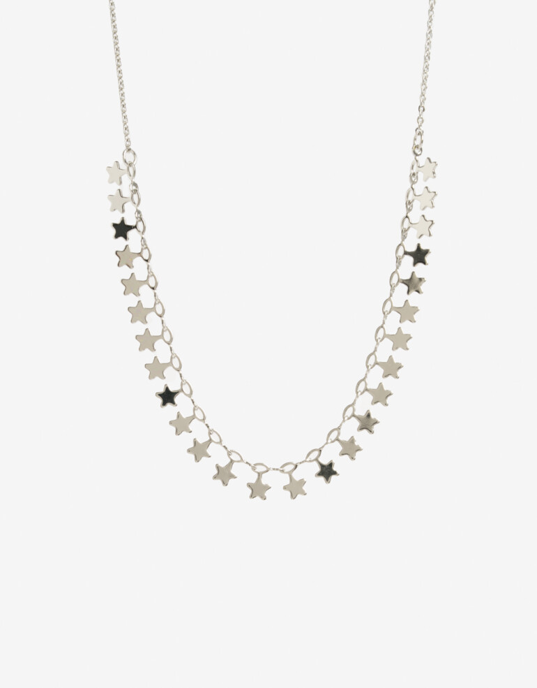 Collares Cortos Metal Collar Corto Estrellas - Plateado Rodio