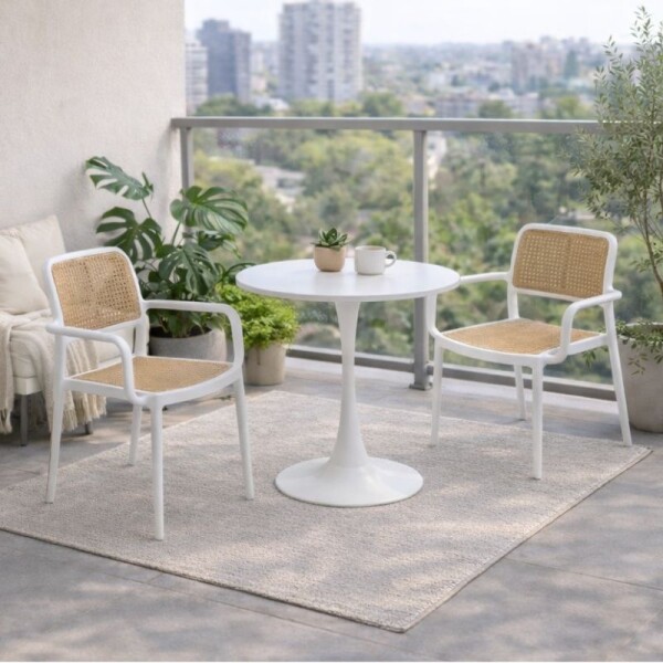 SET DE JARDIN MESA 80 CM + 2 SILLAS EN PVC SIMIL RATAN SET DE JARDIN MESA 80 CM + 2 SILLAS EN PVC SIMIL RATAN