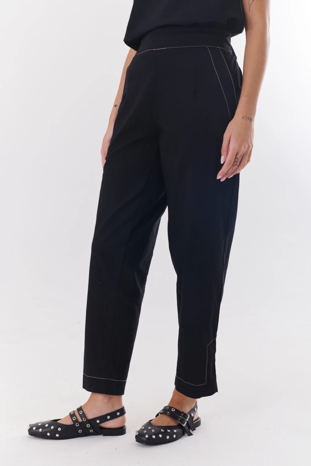 PANTALON LINO STRECH negro 3