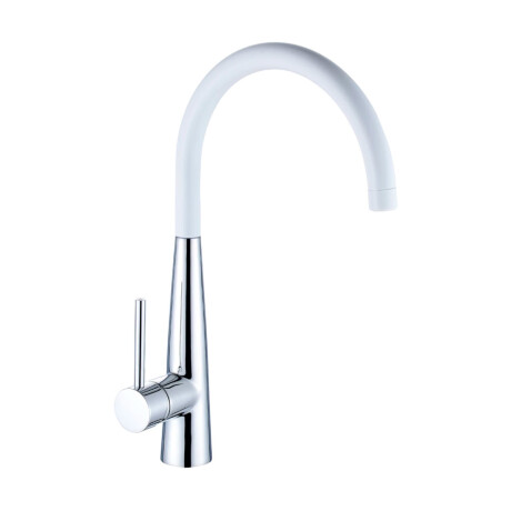 Griferia De Cocina Pico Alto Aqualia Monocomando Blanco CROMO