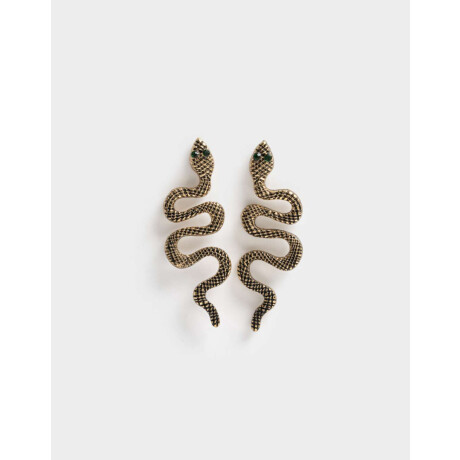 Aros Colgantes Cortos Serpiente Dorado