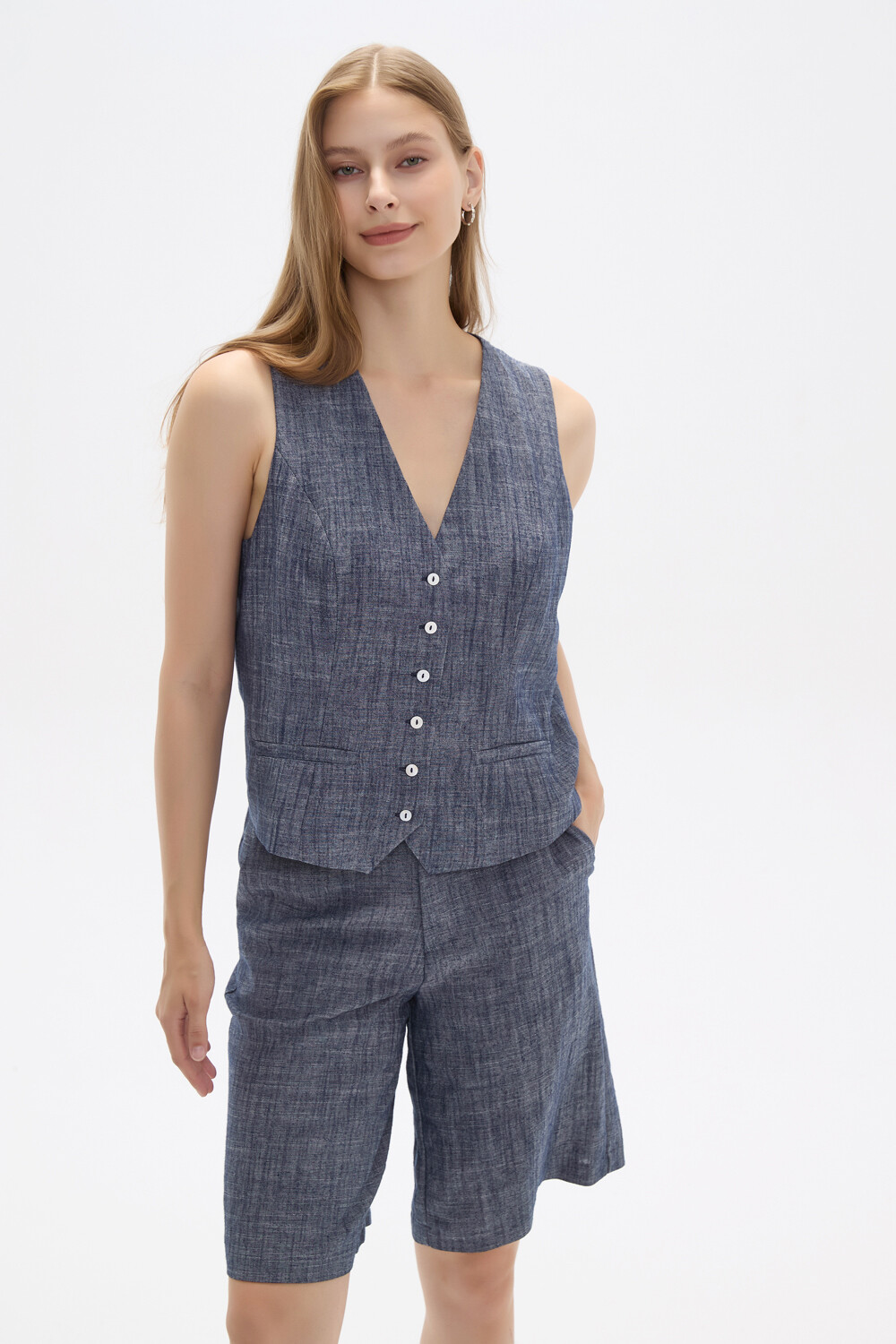 Chaleco Lache Azul Piedra