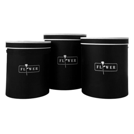 Caja Set x 3 Cilindro Grande Lisa Negras