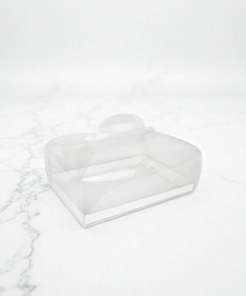 Caja torta c/base 34x24x12 cm. - TRANSPARENTE BASE PELLE BIANCO Caja torta c/base 34x24x12 cm. - TRANSPARENTE BASE PELLE BIANCO