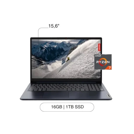 Notebook LENOVO IP 1 15.6' 1TB SSD / 16GB RAM R7-5700U W11 Abyss Blue Notebook LENOVO IP 1 15.6' 1TB SSD / 16GB RAM R7-5700U W11 Abyss Blue
