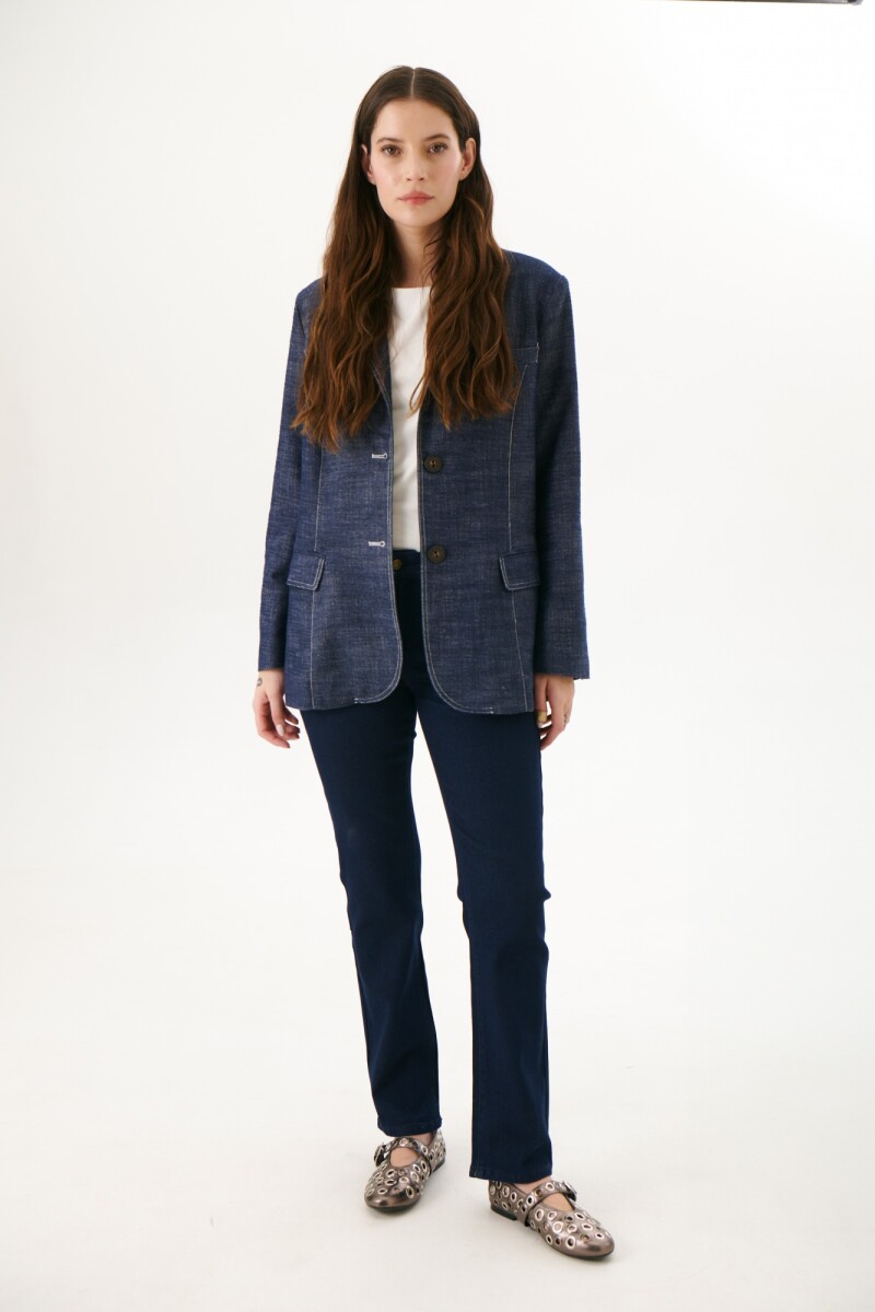 BLAZER JEAN LINO AZUL