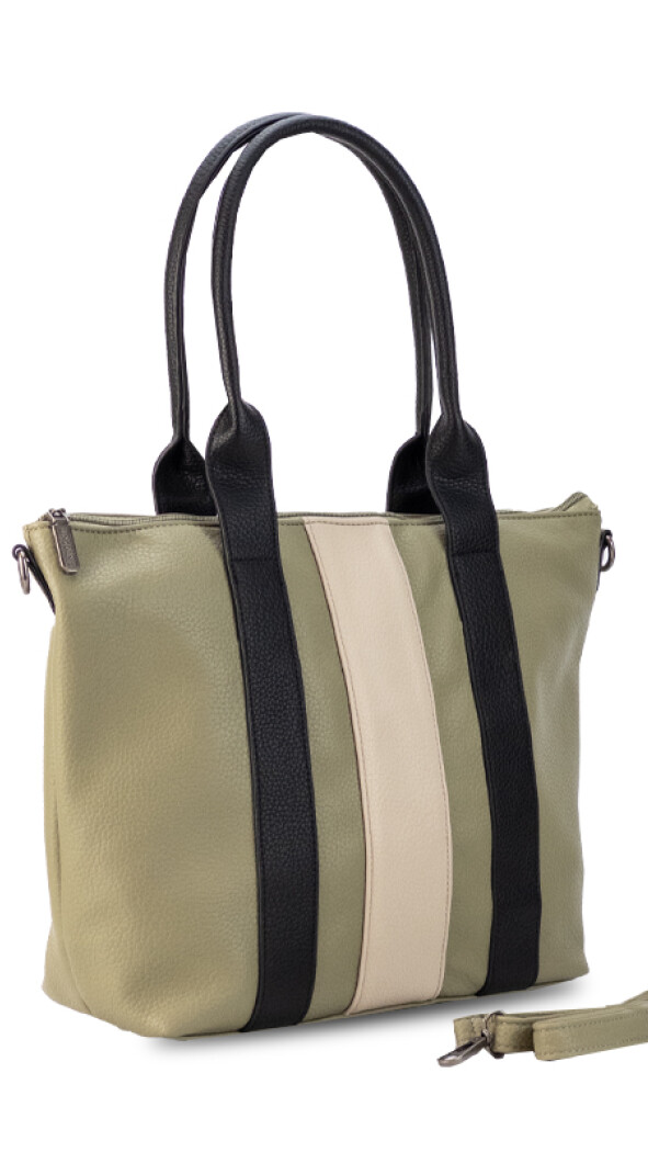 CARTERA POLA MUSGO NEGRO Y ARENA