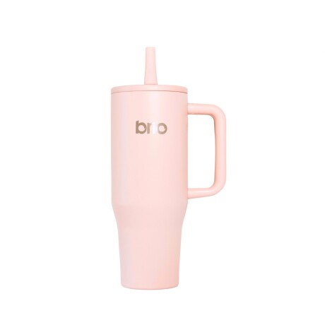 Vaso Térmico Brio Con Tapa Y Sorbito 1200 Ml Rosa pastel