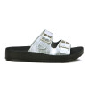 Sandalias Mujer Darkness Dos Tiras Con Hebilla Plata