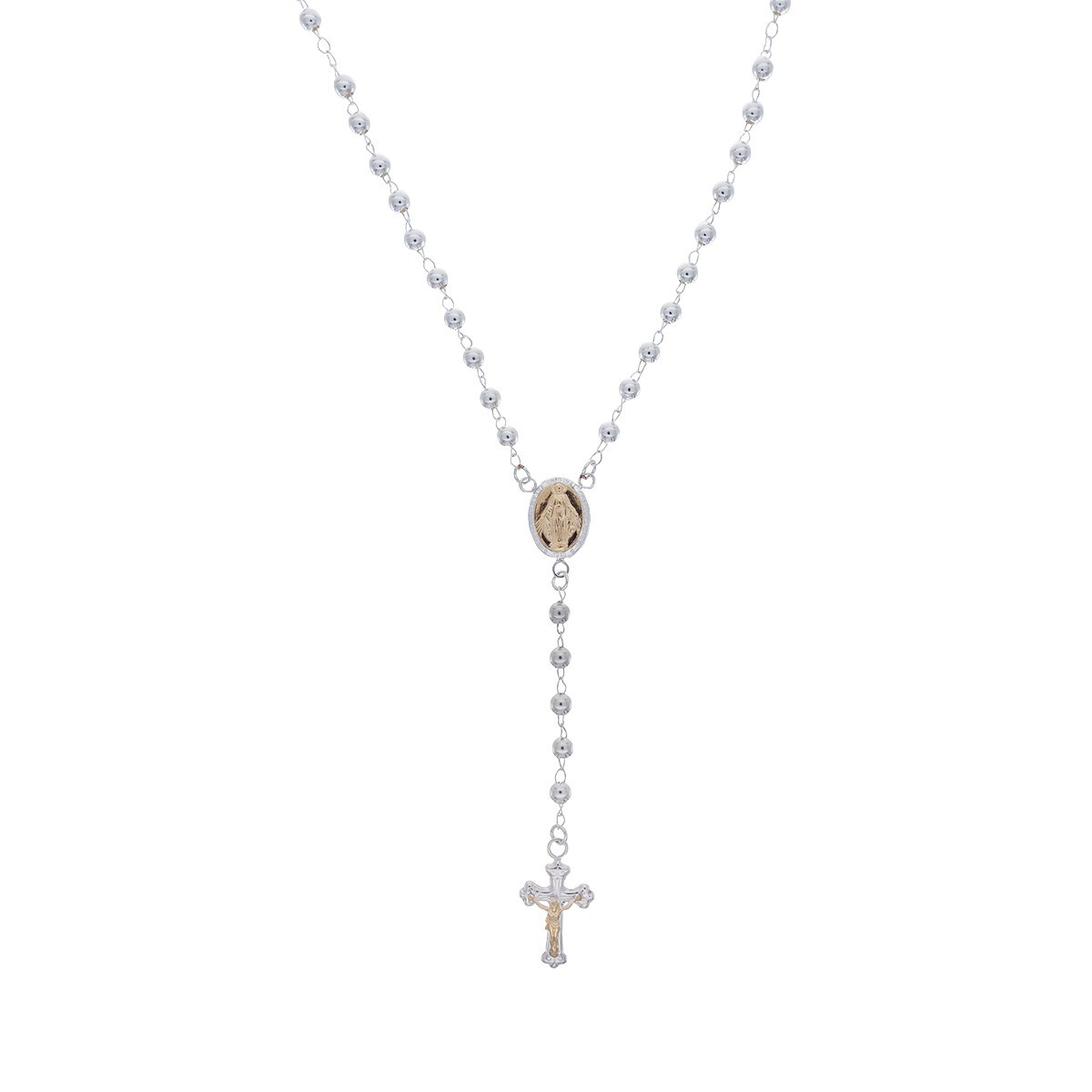 Rosario de plata 925 y doubler en oro 18 ktes. 