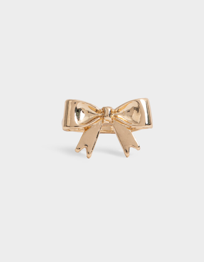 Anillos Medianos y Grandes Moño Anillo Metal Moño Bold - Dorado
