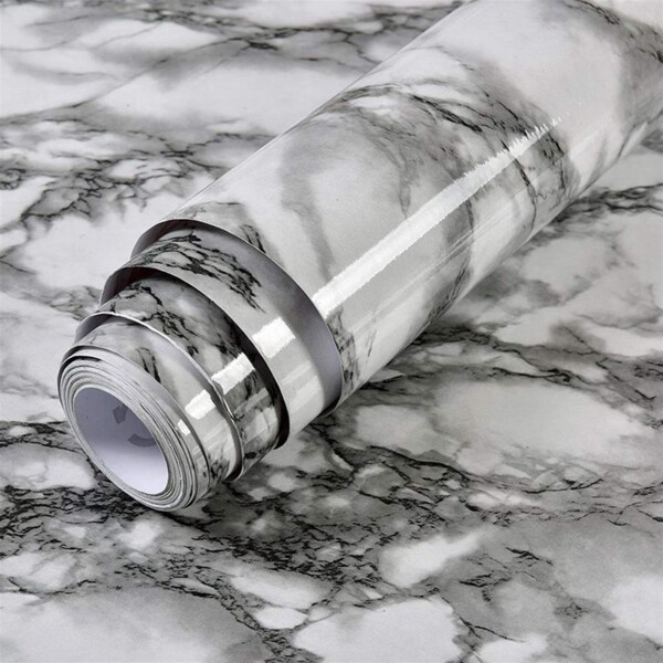 Papel Adhesivo Empapelar Lavable Símil Mármol 60 Cm Variante Mármol Oscuro