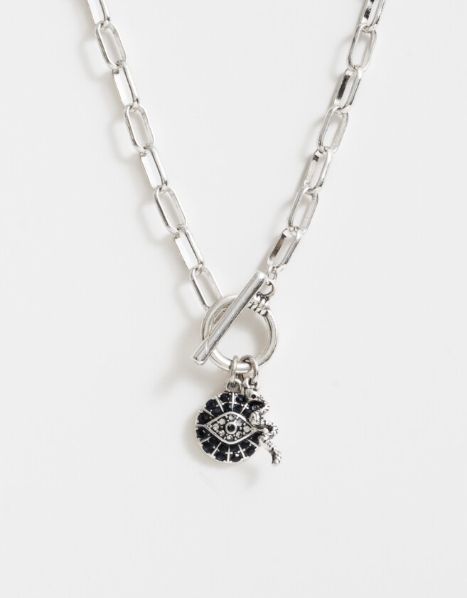 Collares Cortos Collar Corto Cubic Bañado En Plata - Plateado