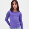 FRCH LS RIBBED TEE BLUE IRIS 2