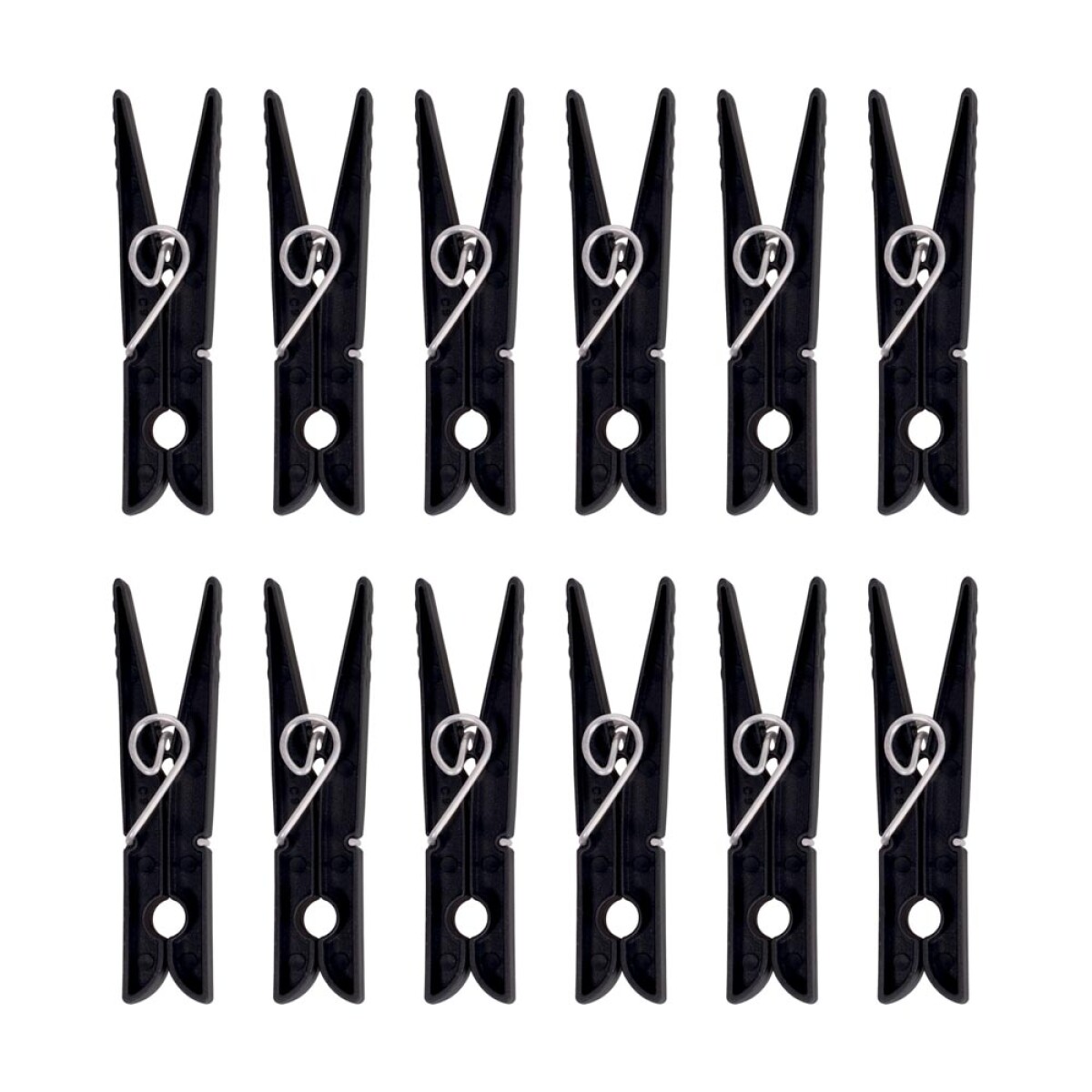 PALILLO PARA ROPA 12 PIEZAS NEGRO 